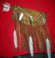 Aged leather quiver with deer bone knive